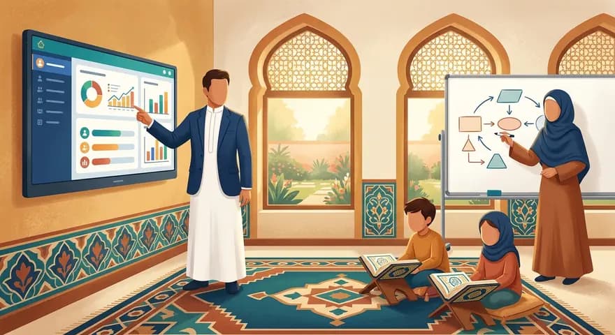 مشهد من مدرسة قرآنية لتحفيظ القرآن الكريم